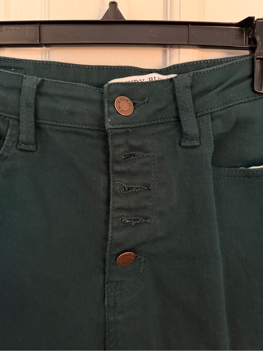 JUDY BLUE 9/29 Dark Green Wide Leg Crop Jeans - Picture 2 of 13